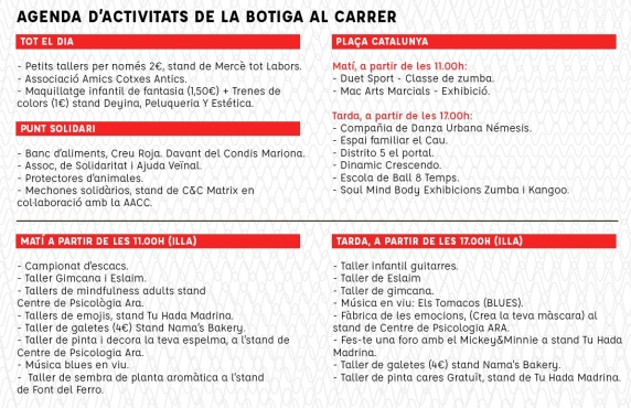 Agenda botiga al carrer